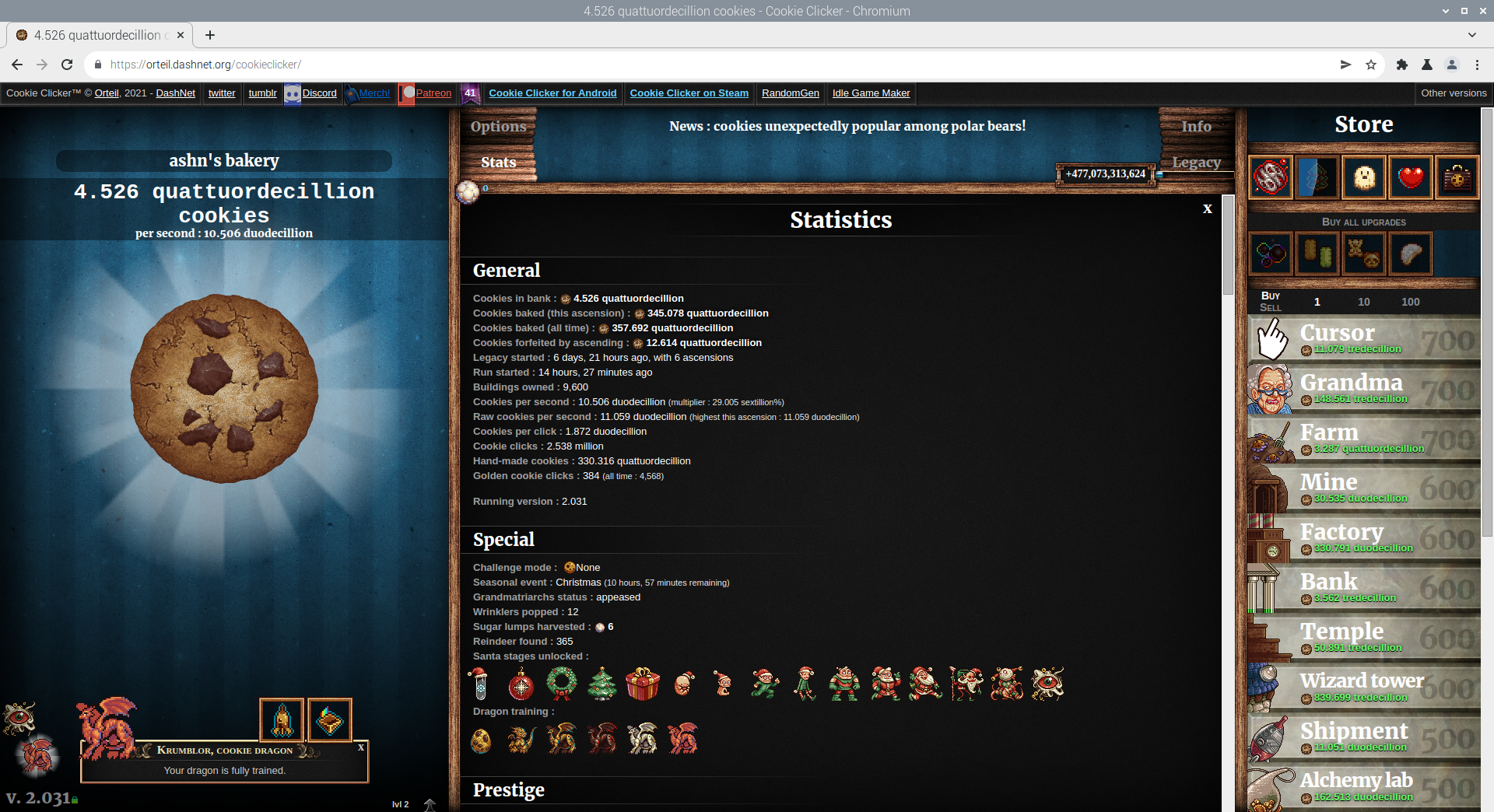 Cookie Clicker no Steam